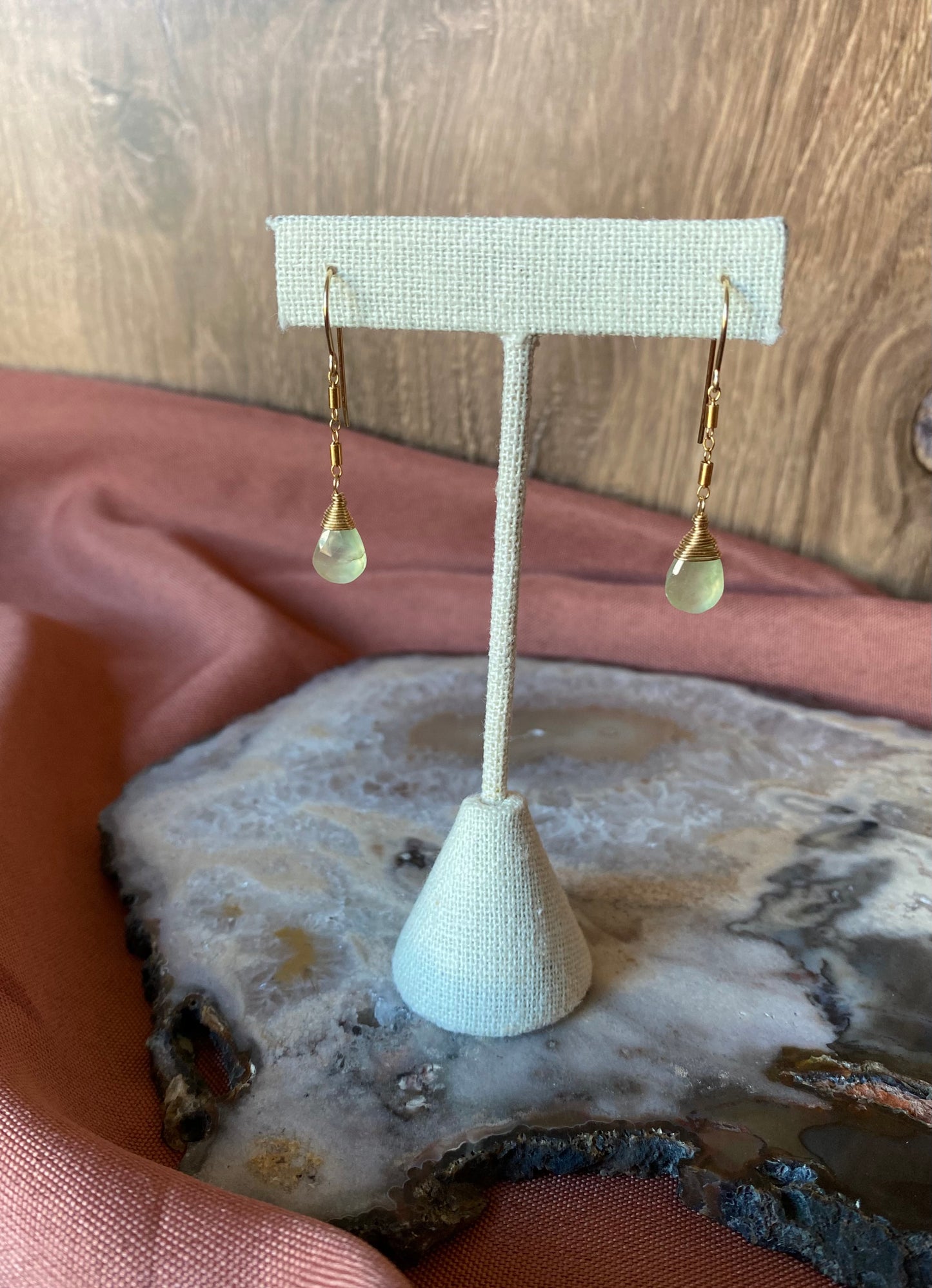 Prehnite Dangle Earrings