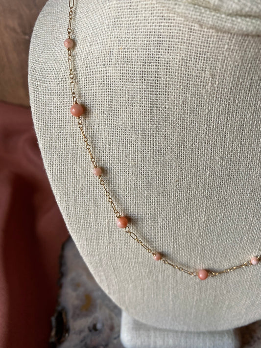 Vintage Coral Layering Necklace