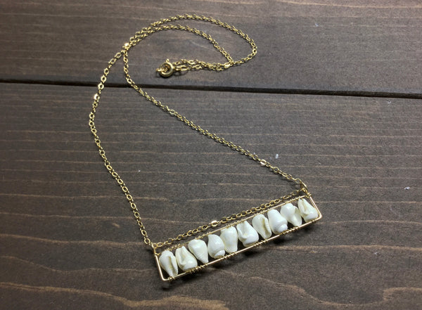 Horizontal Bar Shell Necklace