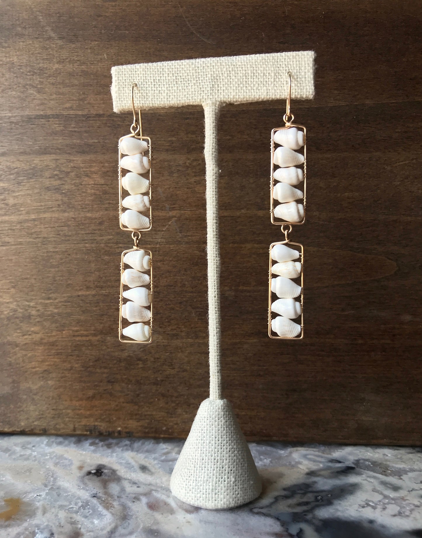 Extra Large Bar Shell Earrings