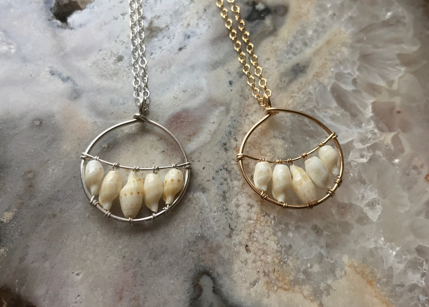 Crescent Hoop Shell Necklace