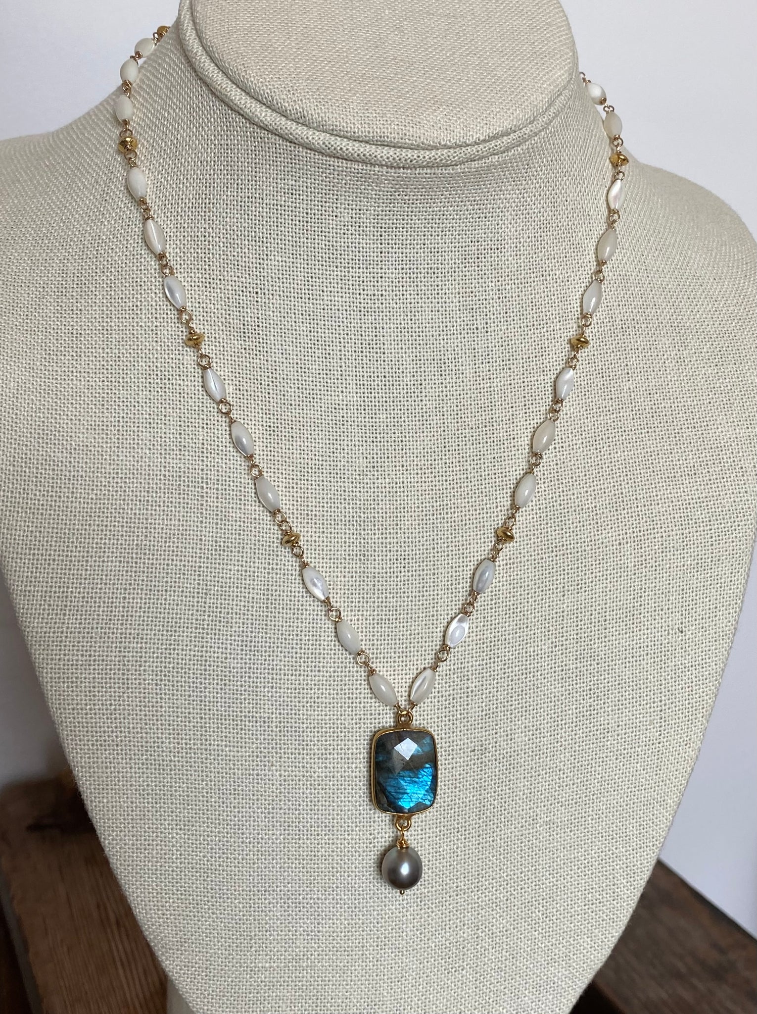 Labradorite and Mother of Pearl Necklace for Susanna