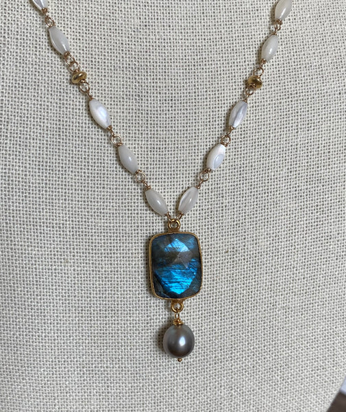 Labradorite and Mother of Pearl Necklace for Susanna