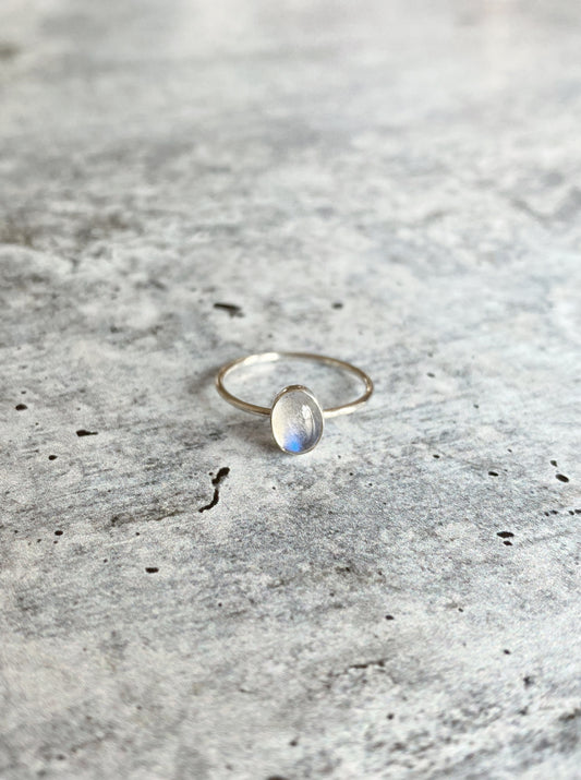 Labradorite Oval Ring in Silver