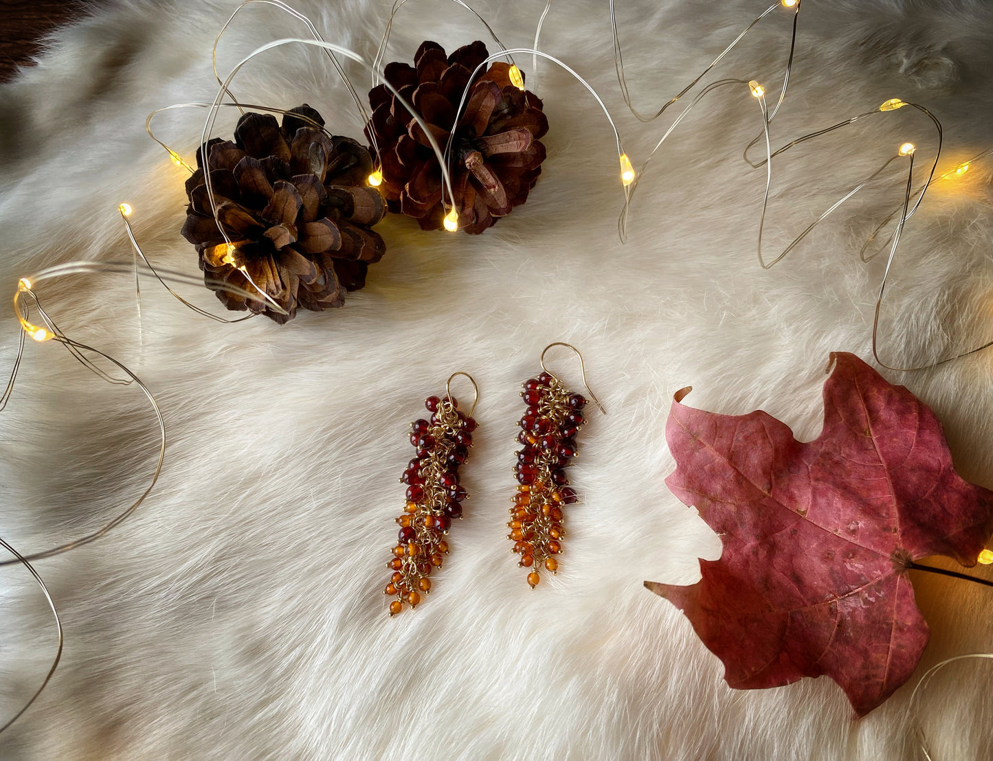 Abundance Earrings in Ombré Baltic Amber