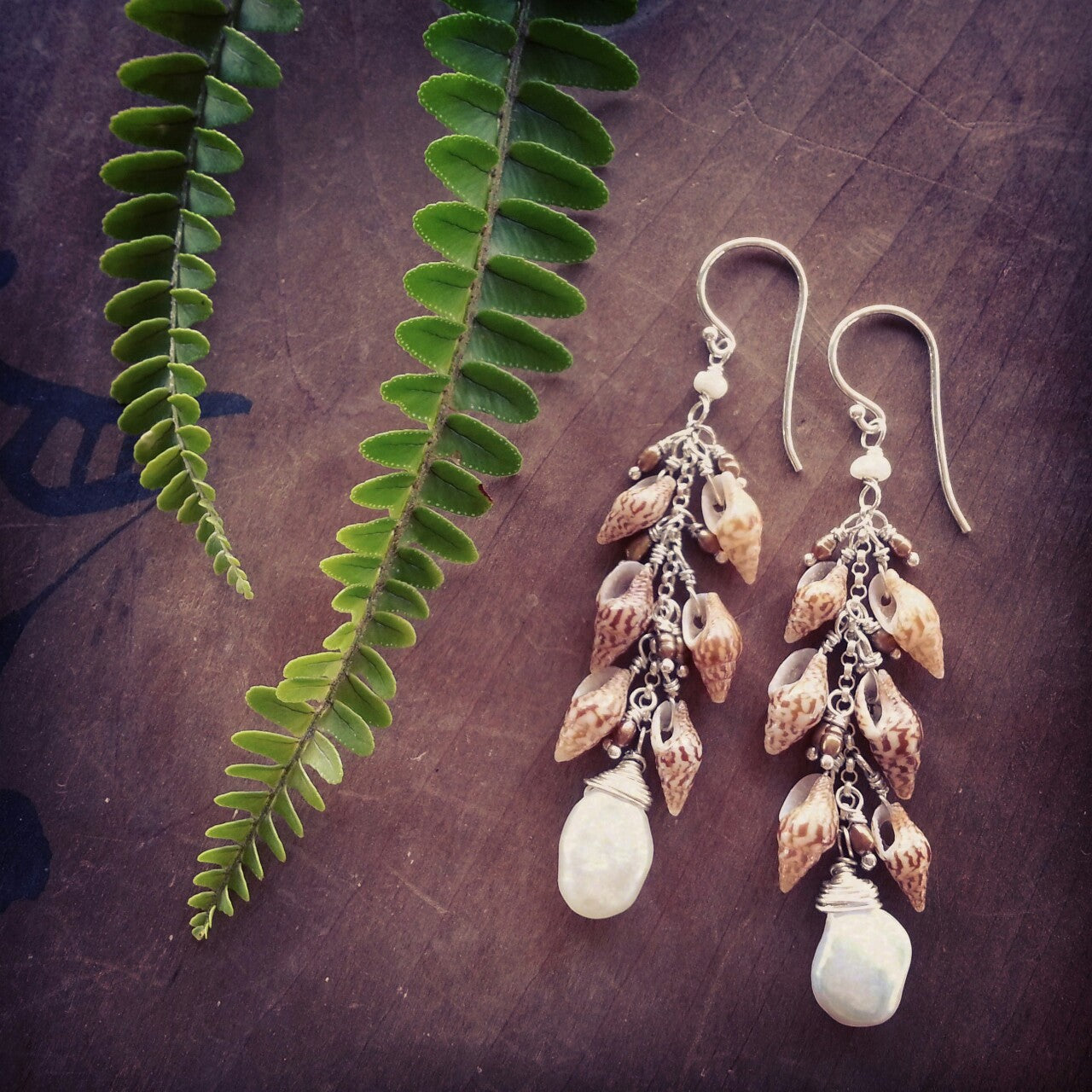 Freshwater Pearl and Shell Earrings